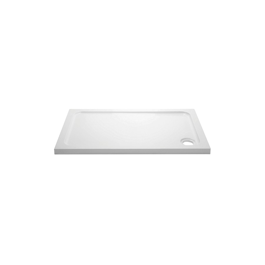 1700x800mm Rectangular Shower Tray - White Acrylic Stone Resin - Pearl