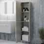 Double Door Grey Wall Hung Tall Bathroom Cabinet with Chrome Handles 350 x 1400mm - Ashford