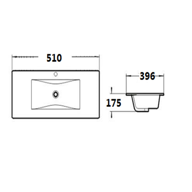 500 mm Grey Freestanding Vanity Unit with Basin and Brass Handles - Ashford