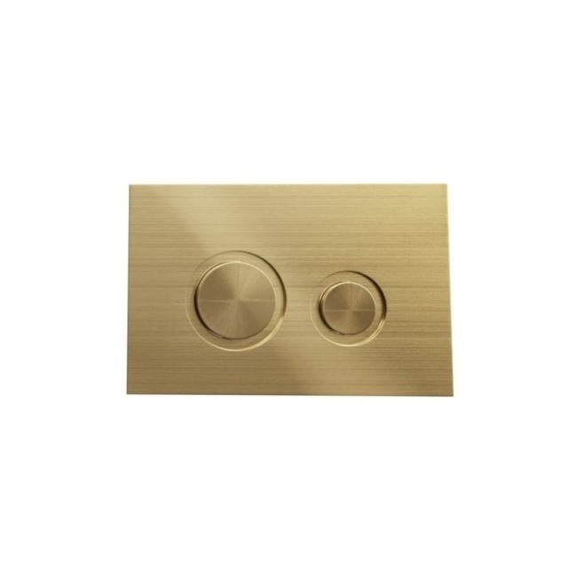 Wall Hung Toilet with Soft Close Seat Brushed Brass Mechanical Flush Plate with 1160mm Frame & Cistern - Newport