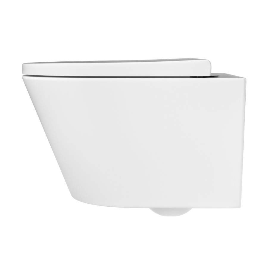 Wall Hung Toilet with Soft Close Seat White Glass Sensor Pneumatic Flush Plate 1170mm Frame & Cistern - Newport