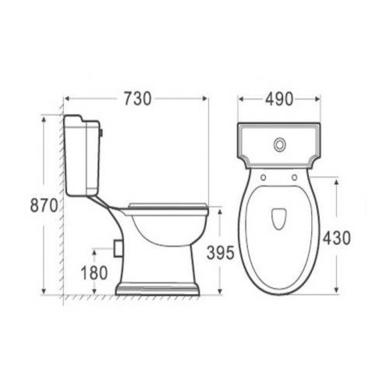 Close Coupled Traditional Toilet with Soft Close Seat - Victoriana