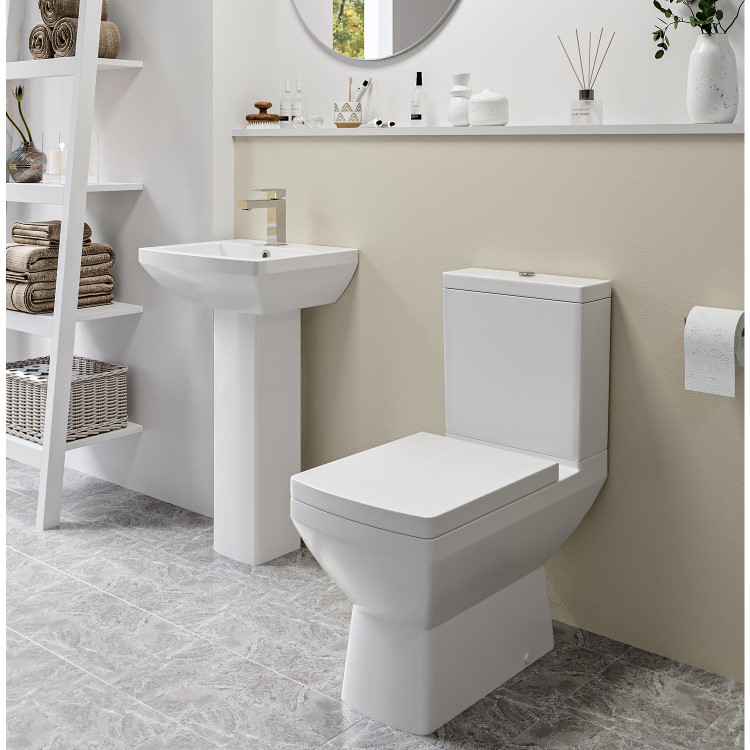 Close Coupled Toilet and Basin Bathroom Suite - Tabor