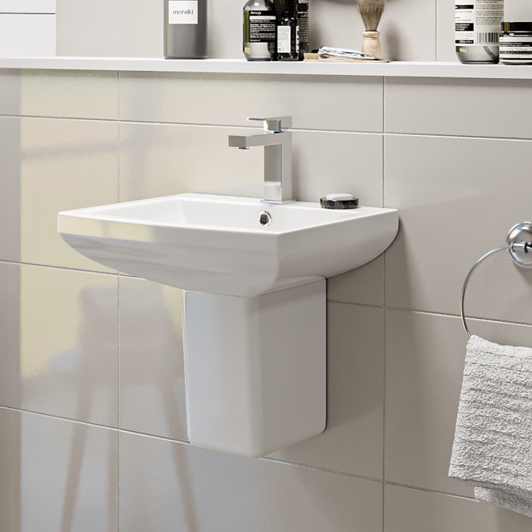 Grade A2 - Semi Pedestal and Basin 460mm - Tabor