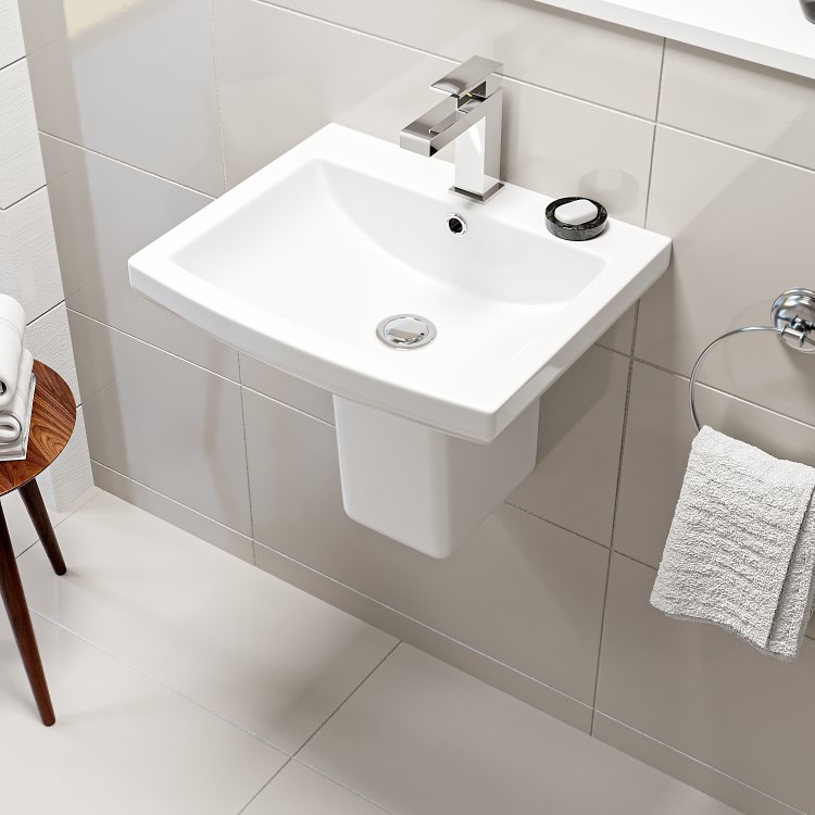 Grade A2 - Semi Pedestal and Basin 460mm - Tabor