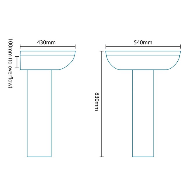 Dee Close Coupled Toilet and Full Pedestal Basin Bathroom Suite