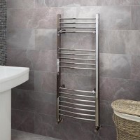 1200 x 500mm Curved Chrome Heated Towel Rail - Eco Heat Range