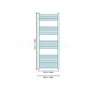 1200 x 500mm Curved Chrome Heated Towel Rail - Eco Heat Range