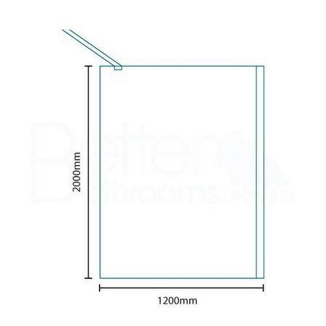 Premium 10mm 1200 x 2000 Walk In Shower - Trinity Range