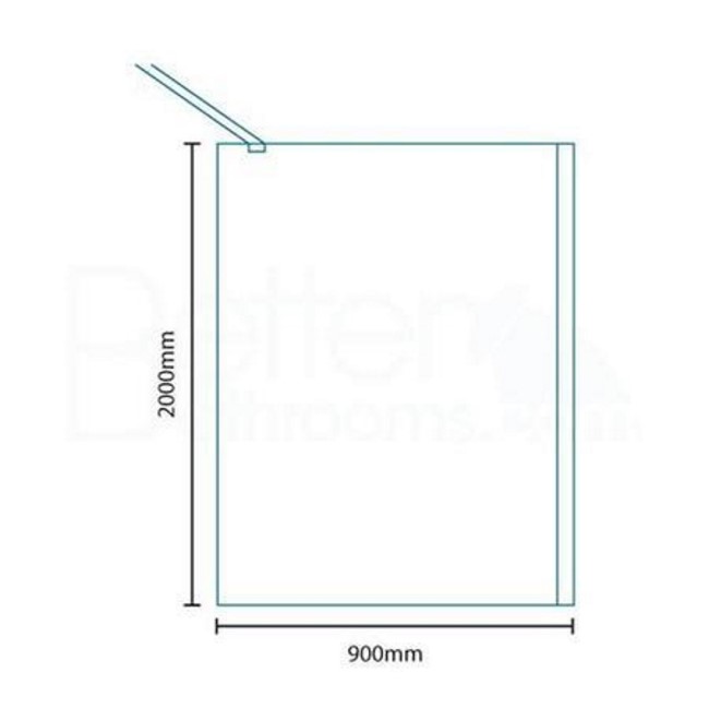 900mm Walk in Shower Screen- 10mm Easy Clean Glass - Trinity Range