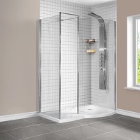 1400 x 900mm Curved Right Hand Walk-In Shower Enclosure with Shower Tray