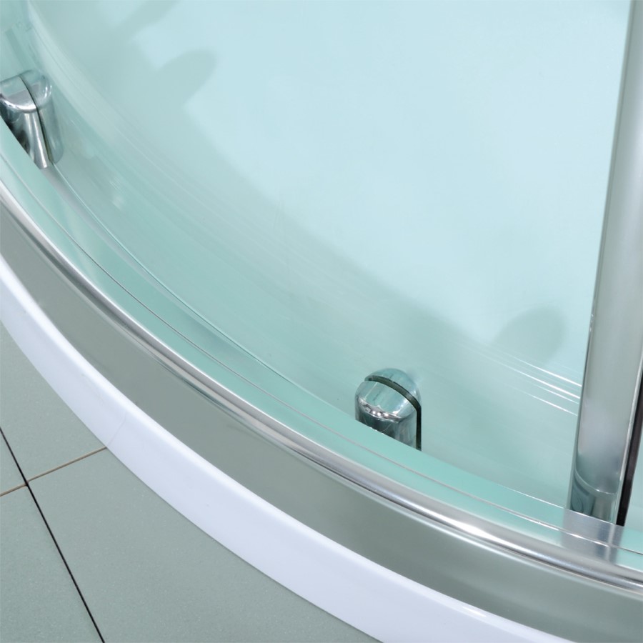 Offset Left Handed Shower Cabin with Aqua Back Panels - 1200 x 900mm