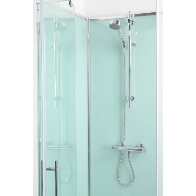 Quatro Quadrant Shower Cabin with Black Back Panels - 900 x 900mm