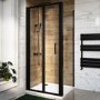 Black 6mm Glass Square Bifold Shower Enclosure 800x800mm - Carina