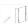 800mm Walk In Shower Screen with 300mm Hinged Return Screen - 8mm Glass