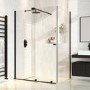 Black 8mm Glass Frameless Sliding Rectangular Shower Enclosure 1200x800mm - Denver