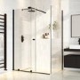 Black 8mm Glass Frameless Rectangular Sliding Shower Enclosure 1200x900mm - Denver