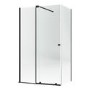 Black 8mm Glass Frameless Rectangular Sliding Shower Enclosure 1200x900mm - Denver