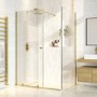 Brushed Brass 8mm Glass Frameless Rectangular Sliding Shower Enclosure 1200x900mm - Denver