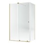 Brushed Brass 8mm Glass Rectangular Frameless Sliding Shower Enclosure 1200x800mm - Denver