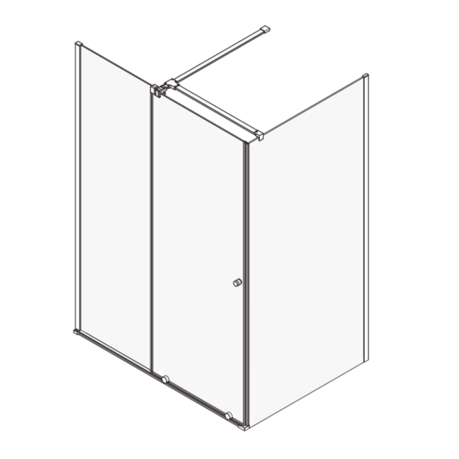 Brushed Brass 8mm Glass Frameless Rectangular Sliding Shower Enclosure 1200x900mm - Denver