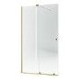 1400mm Brushed Brass Sliding Shower Door + Wall Support Bar 8mm Glass - Denver