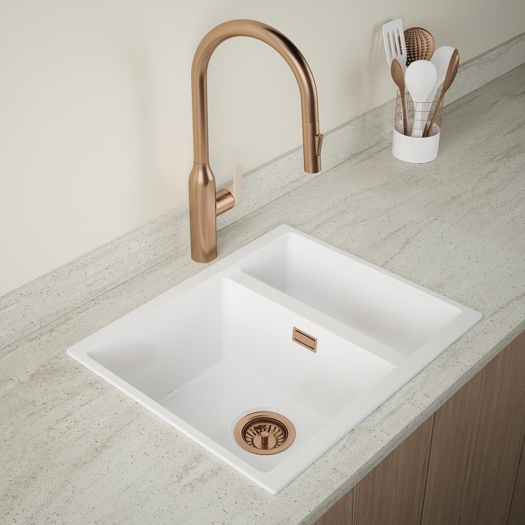 1.5 Bowl White Ceramic Kitchen Sink- Taylor & Moore Esme