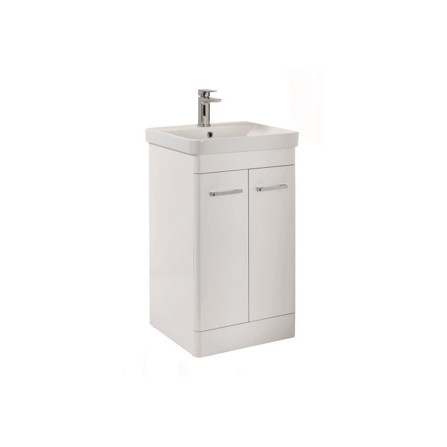 500mm White Freestanding Vanity Unit with Basin - Camborne