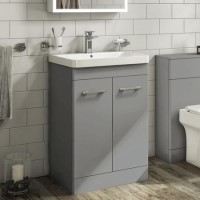 500mm Light Grey Freestanding Vanity Unit with Basin - Camborne