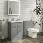 500mm Light Grey Freestanding Vanity Unit with Basin - Camborne