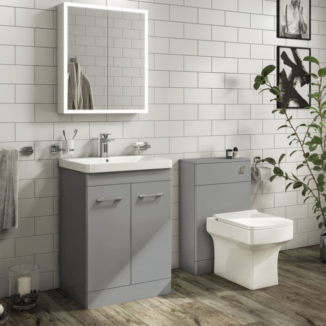 500mm Light Grey Freestanding Vanity Unit with Basin - Camborne