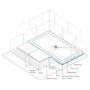 1000x800mm Rectangular Shower Tray with Waste - White Stone Resin Low Profile - Harmony