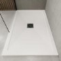 1500x800mm Rectangular Shower Tray with Waste - White Stone Resin Low Profile - Harmony