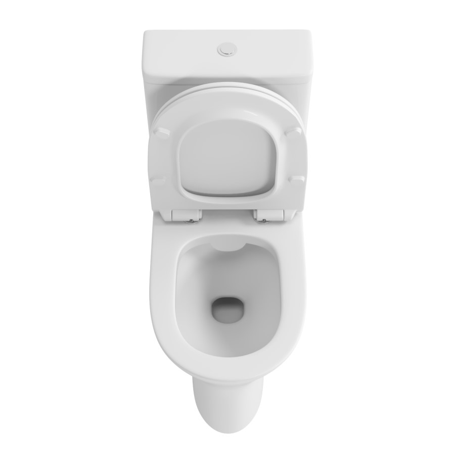 Close Coupled Rimless Open Back Toilet with Soft Close Seat - Indiana