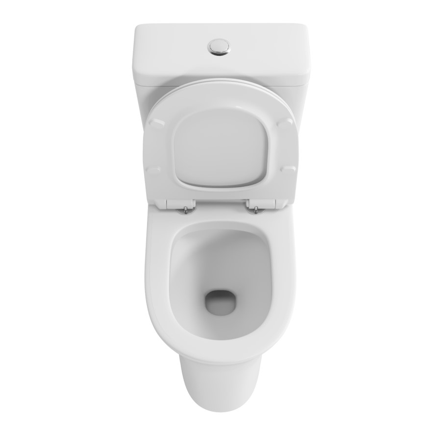 Close Coupled Rimless Open Back Toilet with Soft Close Seat - Indiana