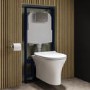 Indiana Wall Hung Toilet 1160mm Pneumatic Frame & Cistern & Chrome Flush Plate