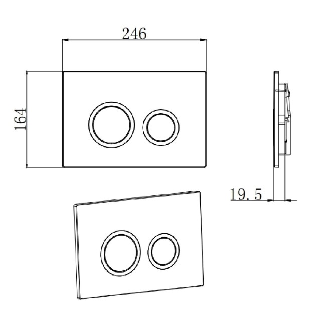 Indiana Wall Hung Toilet 1160mm Mechanical WC Frame & Cistern & Brushed Brass Mechanical Flush Plate