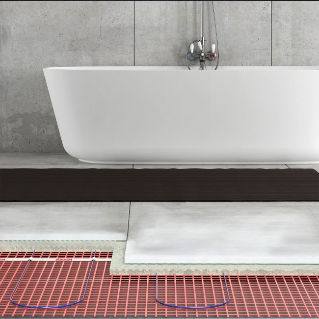 5sqm Electric Underfloor Heating Kit with 3iE Thermostat & Heated Towel Bar - Warmup Sticky Mat