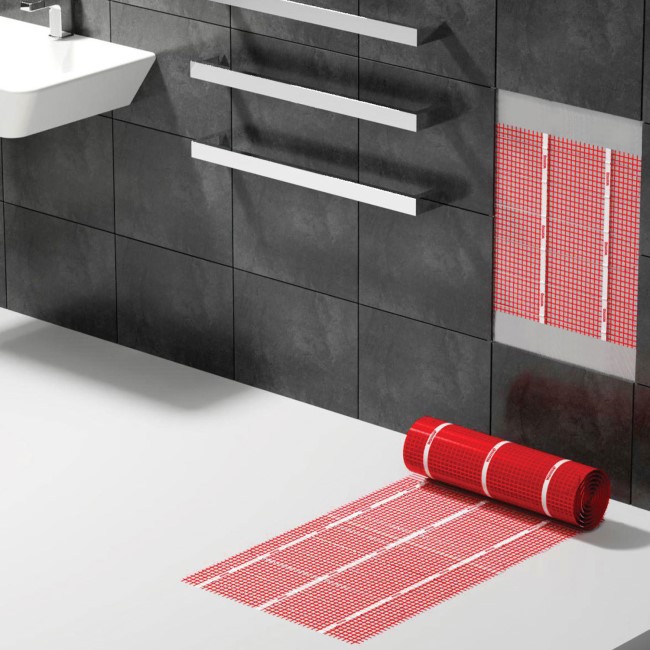 5sqm Electric Underfloor Heating Kit with 3iE Thermostat & Heated Towel Bar - Warmup Sticky Mat