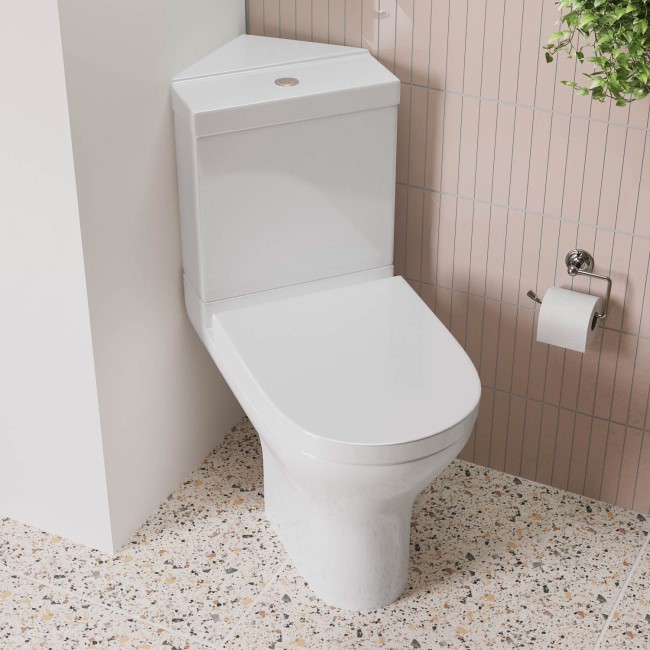 Grade A2 - Close Coupled Corner Toilet with Soft Close Seat & Cover - Laurel