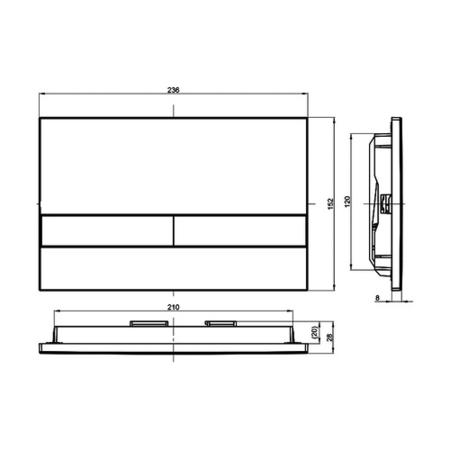 Concealed Dual Flush Cistern 1180mm Wall Mounted WC Frame with  Dual Flush Plate in Gunmetal - Live Your Colour