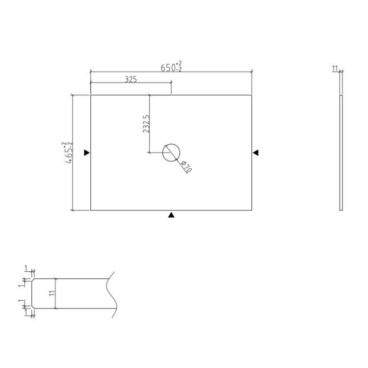 Grade A1 - 650mm Wooden Fluted Wall Hung Countertop Vanity Unit - Matira