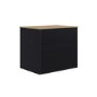 650mm Black Wooden Fluted Wall Hung Countertop Vanity Unit with Wood Effect Worktop - Matira