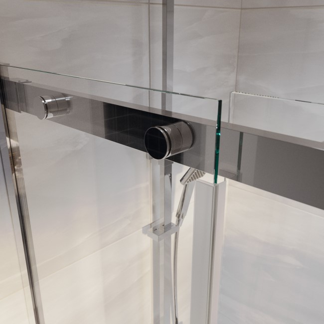 Fluted Glass 1200x800mm Sliding Shower Enclosure Right Hand - Matira