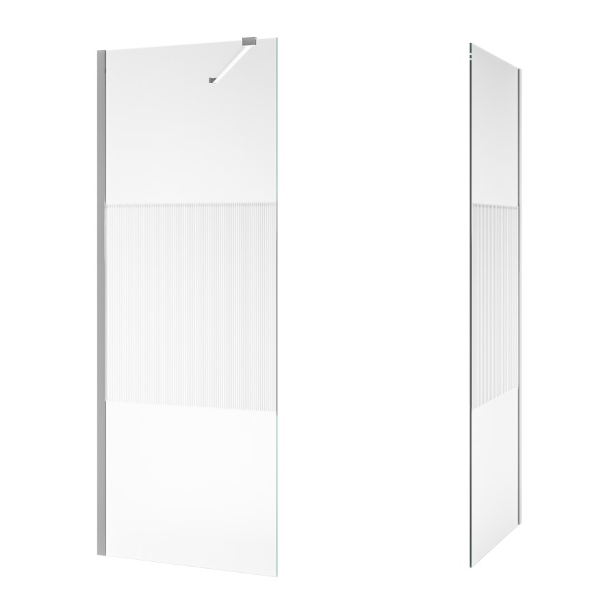 1400x900mm Fluted Glass Wetroom Shower Screen Enclosure - Matira