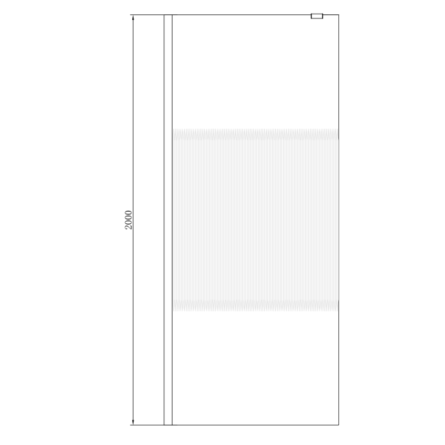 1600x800mm Fluted Glass Wetroom Shower Screen Enclosure - Matira