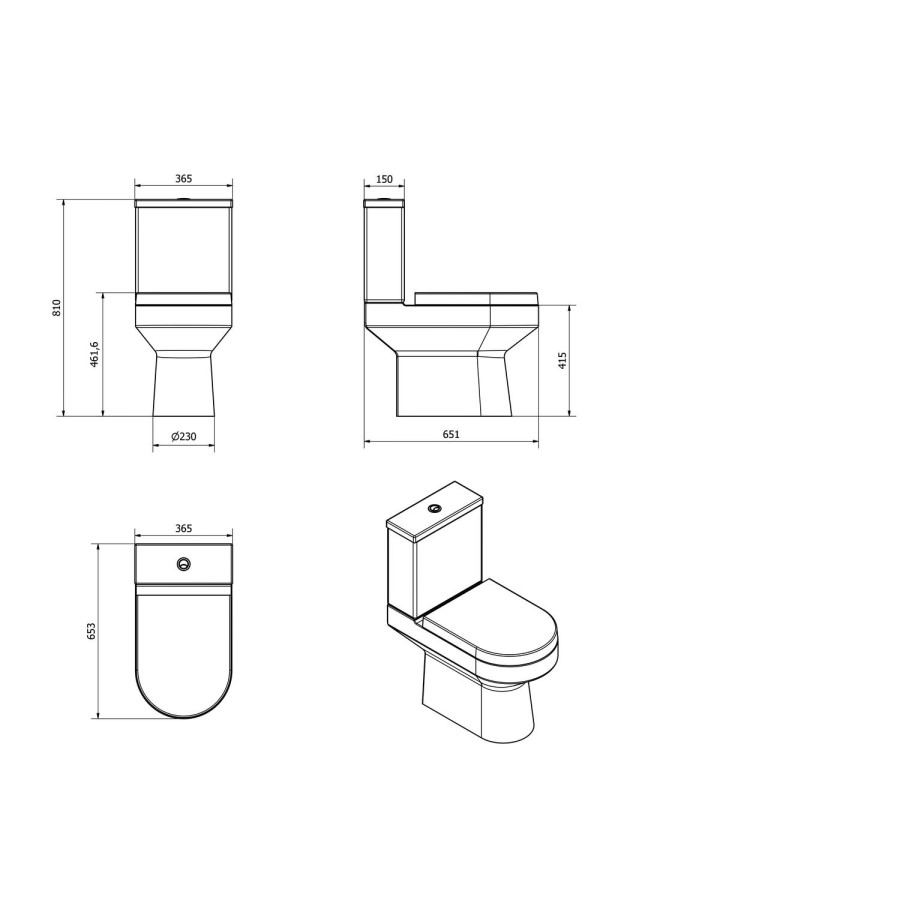 Arc Close Coupled Toilet with Soft Close Seat