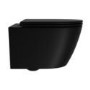 Matt Black Wall Hung Rimless Toilet with Soft Close Seat, Black Glass Sensor Pneumatic Flush Plate, 820mm Frame & Cistern - Newport