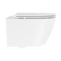 Matt White Wall Hung Rimless Toilet with Soft Close Seat, White Glass Sensor Pneumatic Flush Plate, 820mm Frame & Cistern - Newport