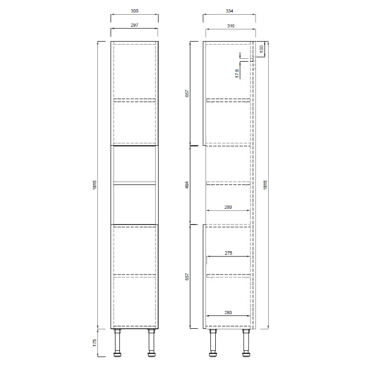 1800mm White Toilet and Sink Unit with Storage Units & Chrome Fittings - Ontario